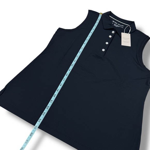 Peter Millar Womens Sleeveless Golf Polo Shirt Black LEDEK08S Size L NWT - Picture 12 of 16